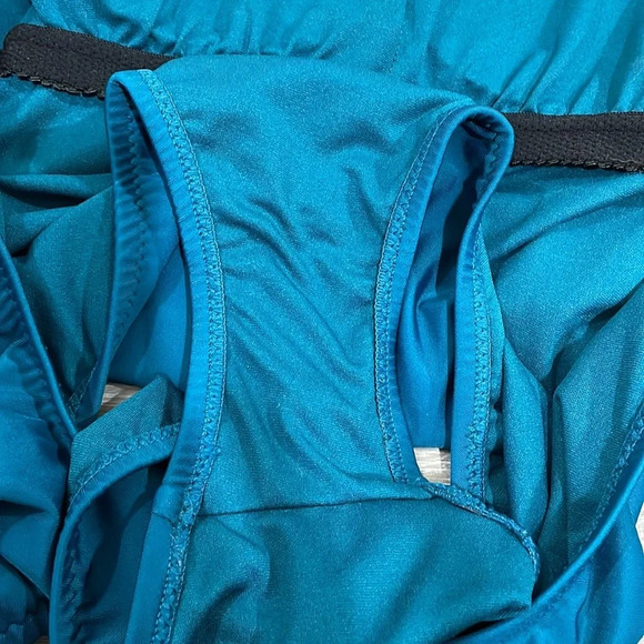 Shade & Shore Bandeau / Halter Tie Back One Piece Swimsuit Teal M - Picture 15 of 15